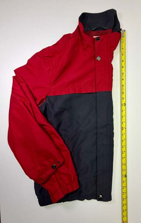 Perry Ellis Portfolio Men's Microfiber Full-Zip Windbreaker Red/Navy Size L - Picture 7 of 11